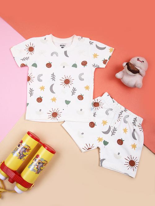 kids printed t-shirt and short co-ord set - 21723971 - Standard Image - 0