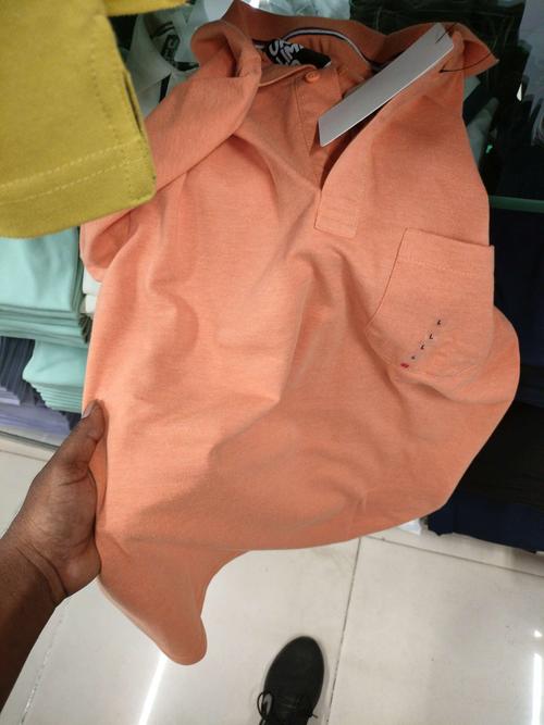 orange melange poly cotton tshirt - 21724008 - Standard Image - 0