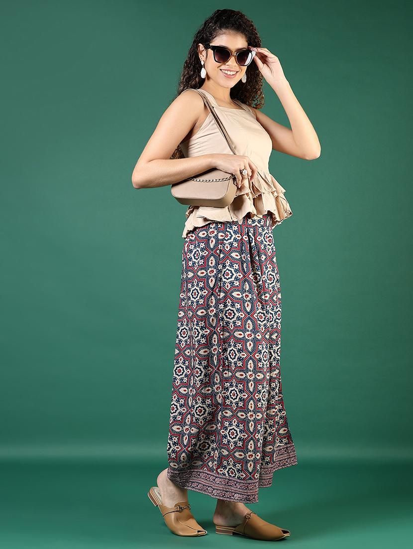 women beige solid square neck ruffle top - 21724046 - Standard Image - 5