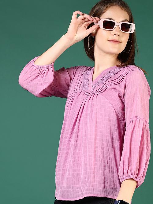 purple cotton regular top - 21724050 - Standard Image - 0