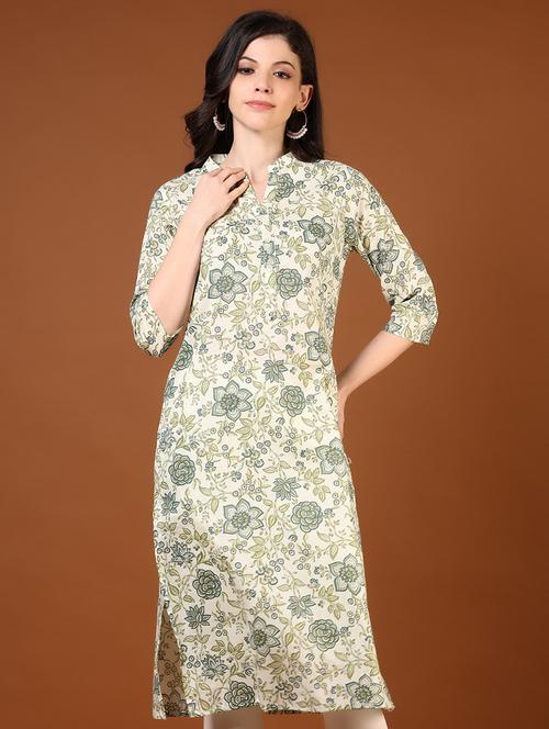 women three quarter sleeve straight kurta - 21724051 - Standard Image - 0