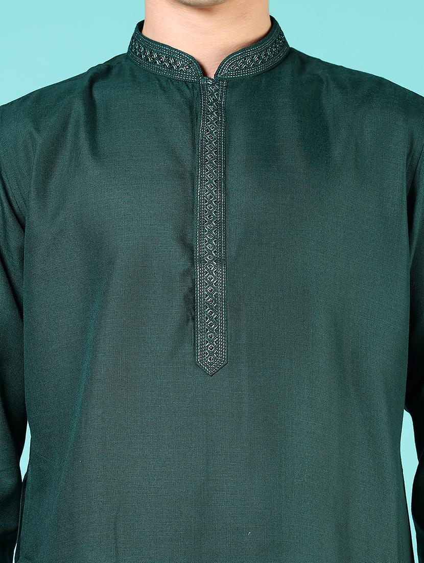 men solid mandarin neck long kurta - 21724091 - Standard Image - 5