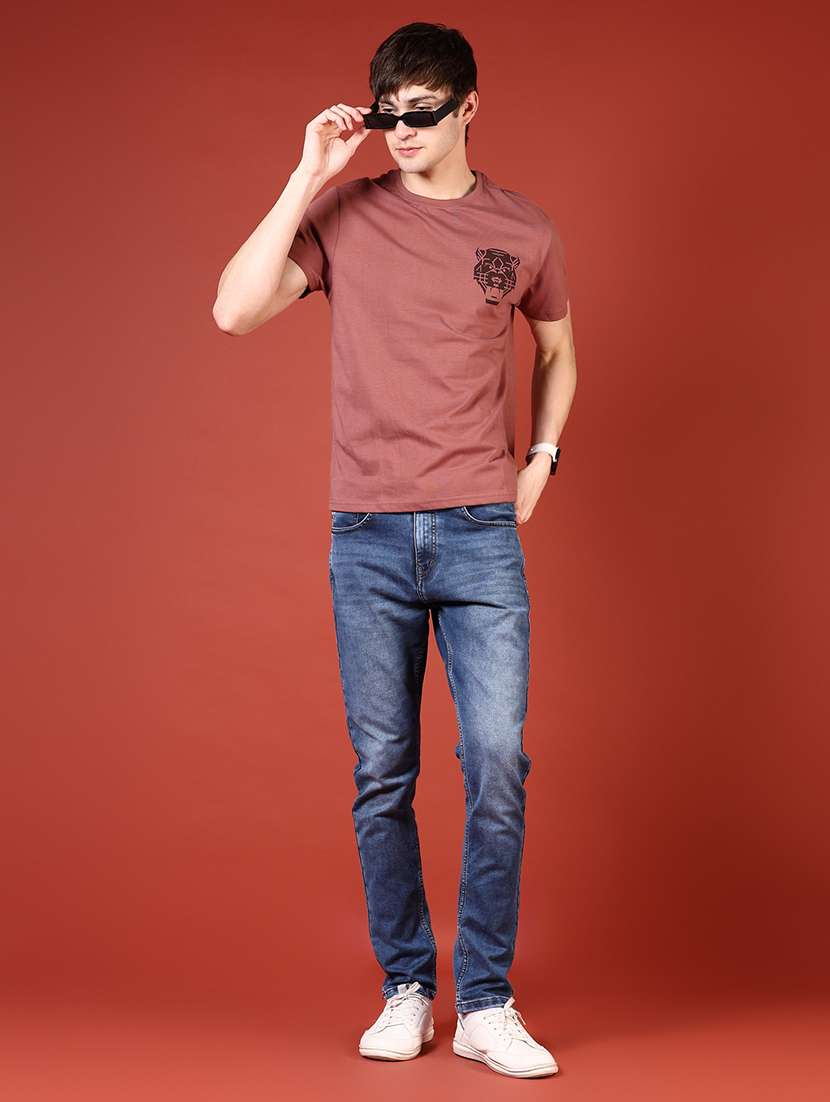 men front & back print round neck regular fit t-shirt - 21724104 -  Standard Image - 3