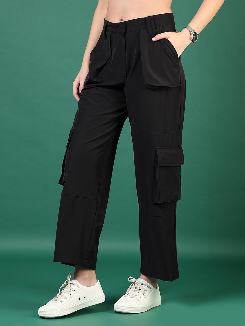 women solid mid rise cargo - 21724107 - Standard Image - 3