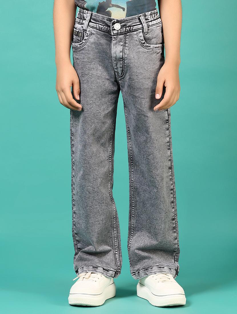 boys grey mid rise plain jean