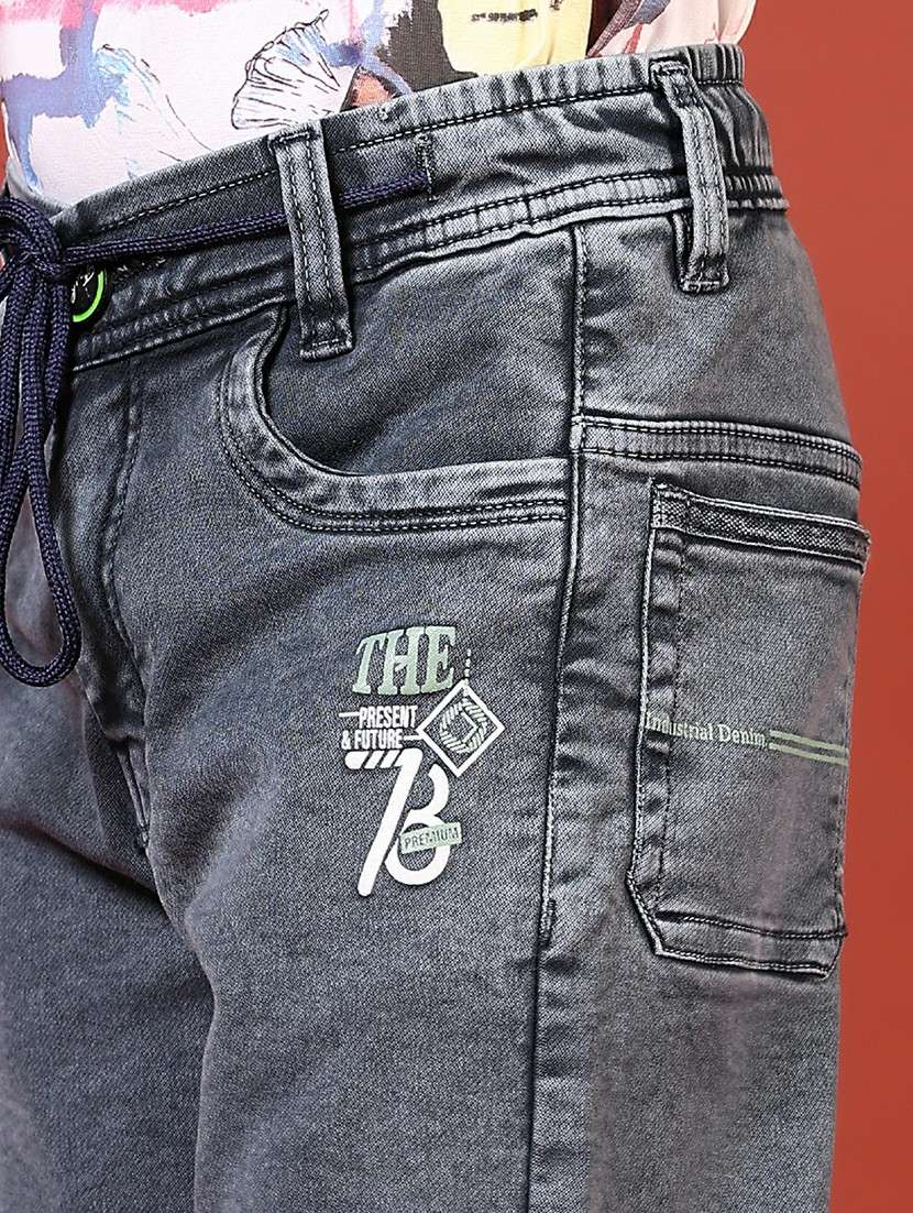 boys solid mid rise straight fit jeans - 21724143 -  Standard Image - 5