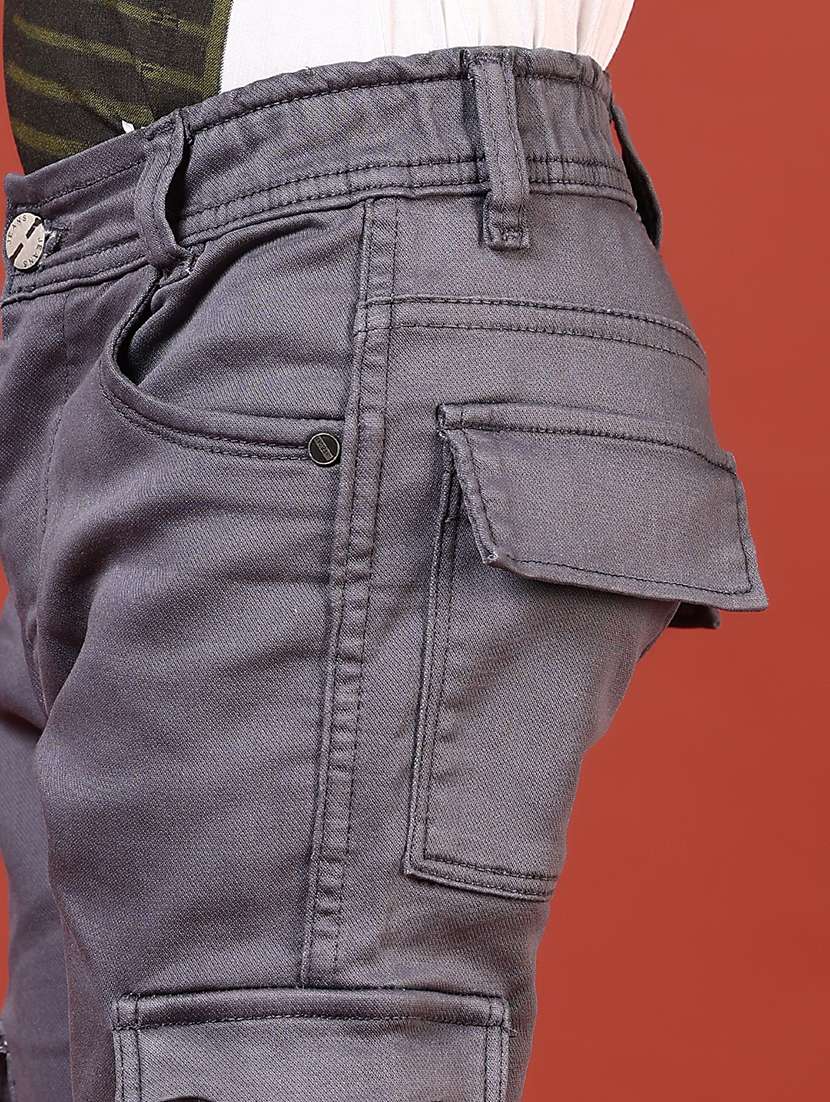 boys solid mid rise cargo - 21724152 -  Standard Image - 5