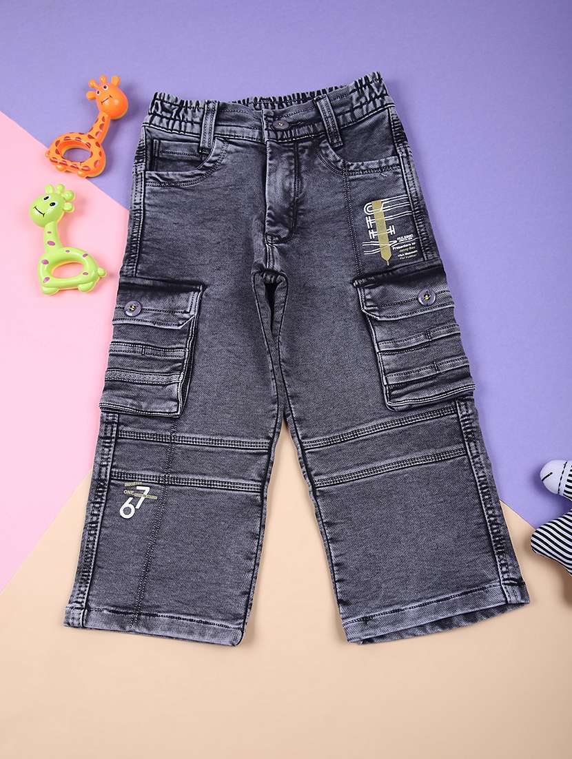 boys charcoal mid rise cargo