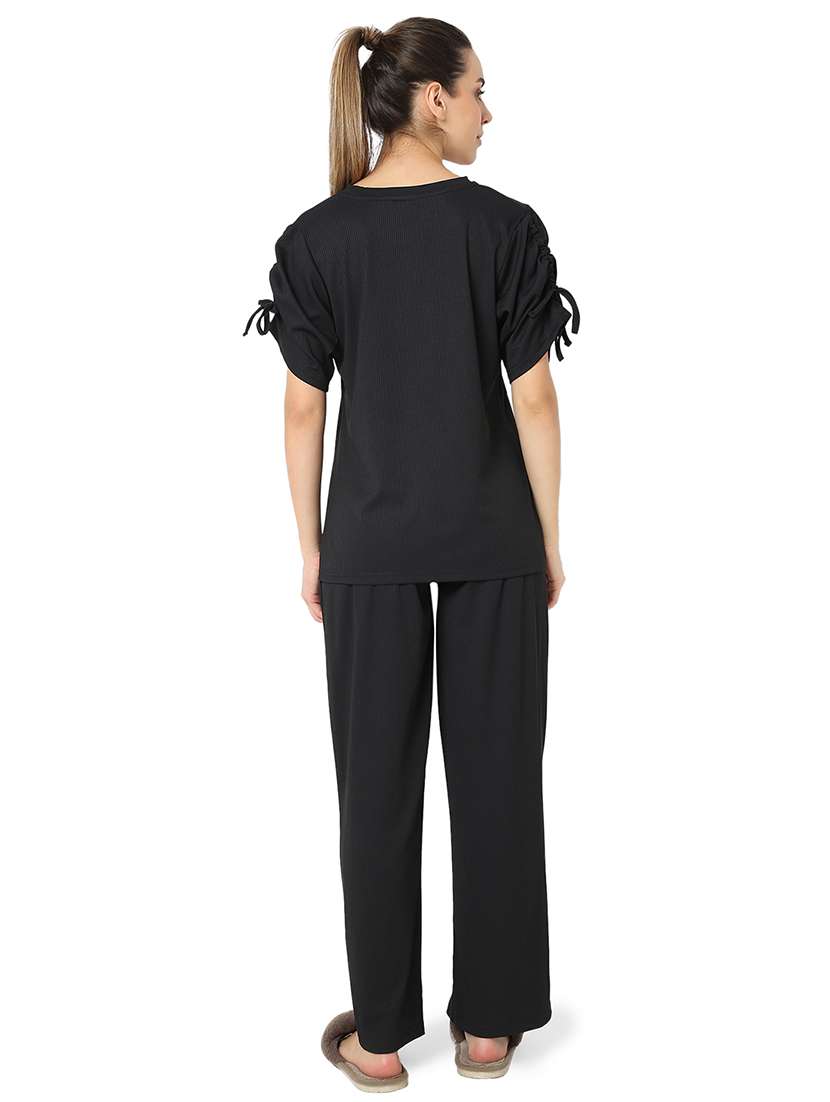 women solid nightwear pyjama set - 21724232 - Standard Image - 3