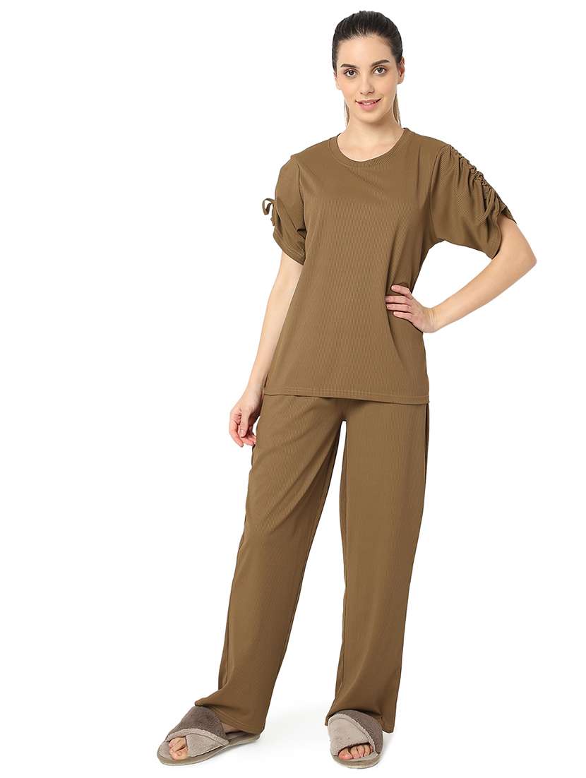 women solid nightwear pyjama set - 21724233 -  Zoom Image - 0