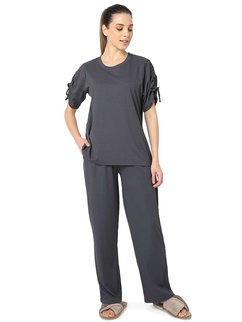 women solid nightwear pyjama set - 21724234 -  Zoom Image - 0