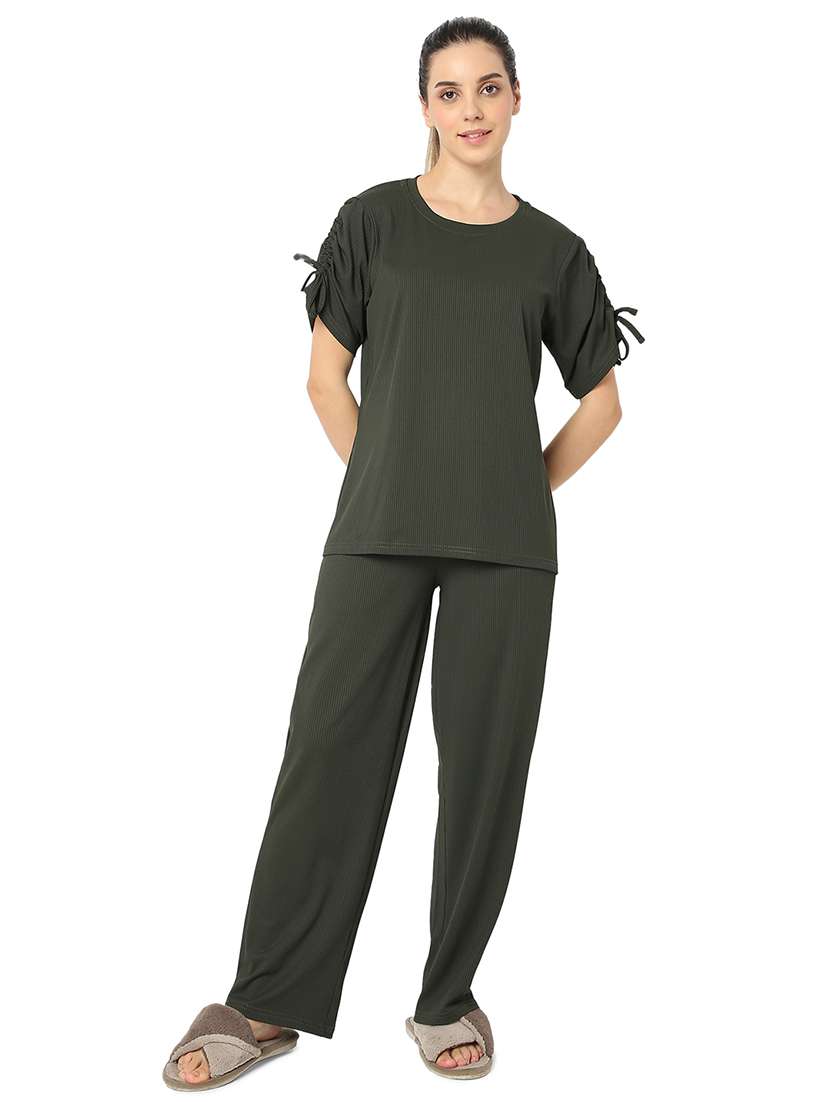 women solid nightwear pyjama set - 21724236 -  Zoom Image - 0