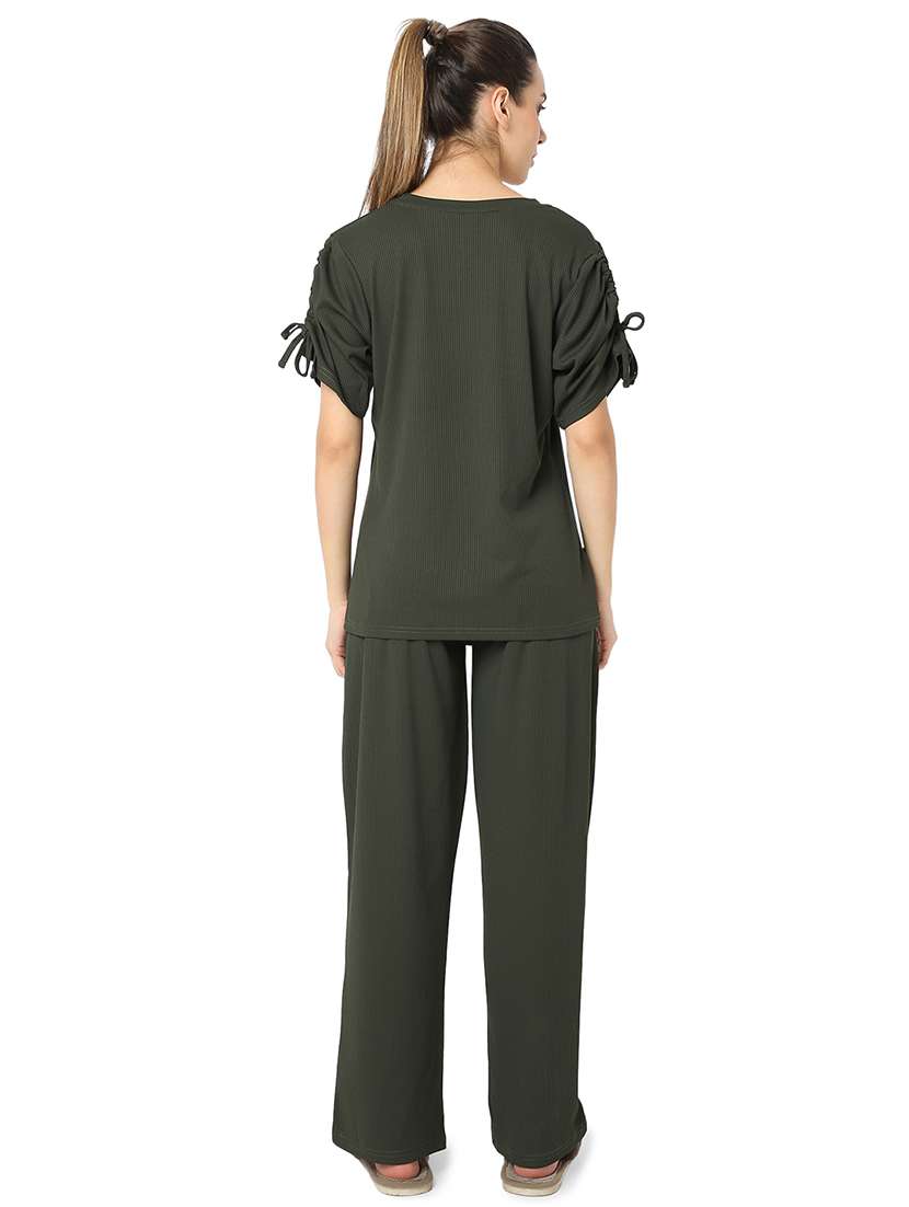 women solid nightwear pyjama set - 21724236 - Standard Image - 3