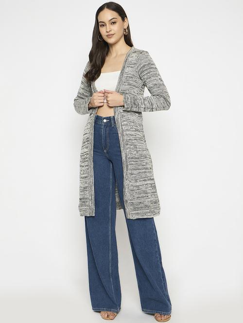 women solid long sleeves regular shrug - 21724245 - Standard Image - 0