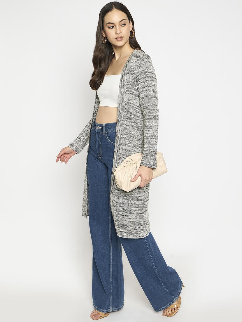 women solid long sleeves regular shrug - 21724245 - Standard Image - 3