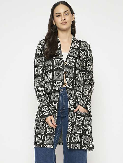 women self designed long sleeves cardigan - 21724247 -  Standard Image - 0
