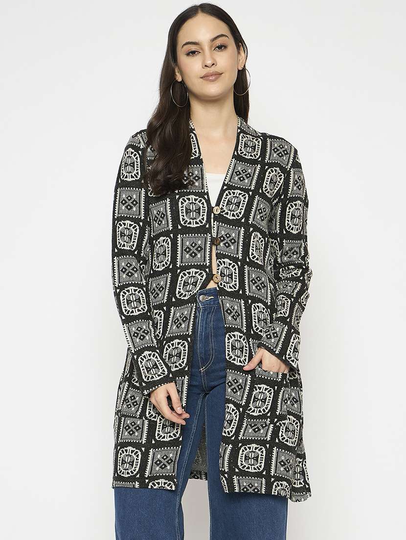 women self designed long sleeves cardigan - 21724247 -  Zoom Image - 0