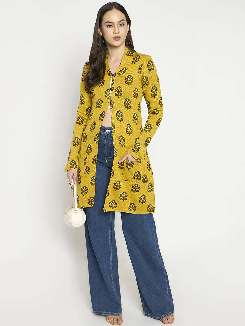 women self designed long sleeves cardigan - 21724251 -  Standard Image - 3