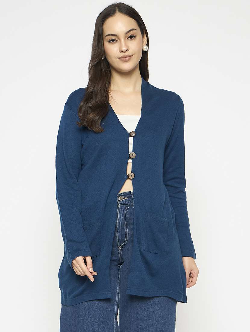 women long sleeves solid cardigan - 21724256 - Zoom Image - 0
