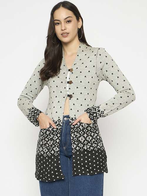 women acrylic long sleeve cardigan - 21724258 -  Standard Image - 0