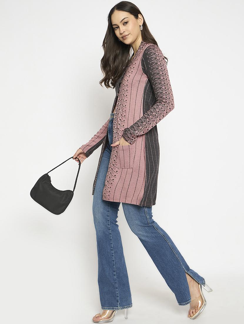 women acrylic long sleeve cardigan - 21724260 - Standard Image - 3