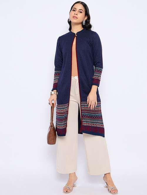 women long sleeves self design regular shrug - 21724272 - Standard Image - 0