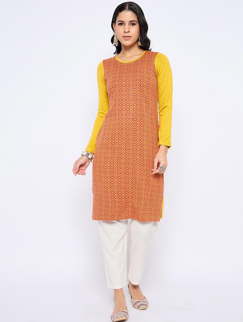women self designed long sleeves woolen kurta - 21724279 - Zoom Image - 0