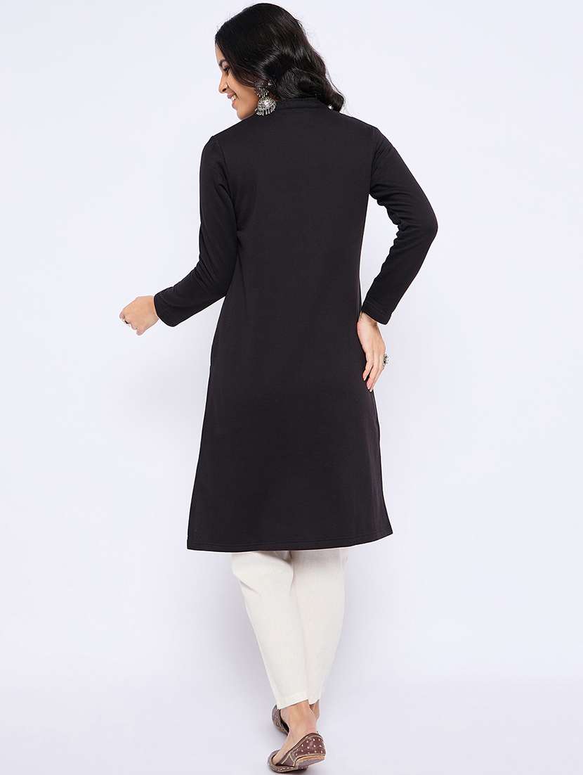 women self designed long sleeves woolen kurta - 21724292 -  Standard Image - 3