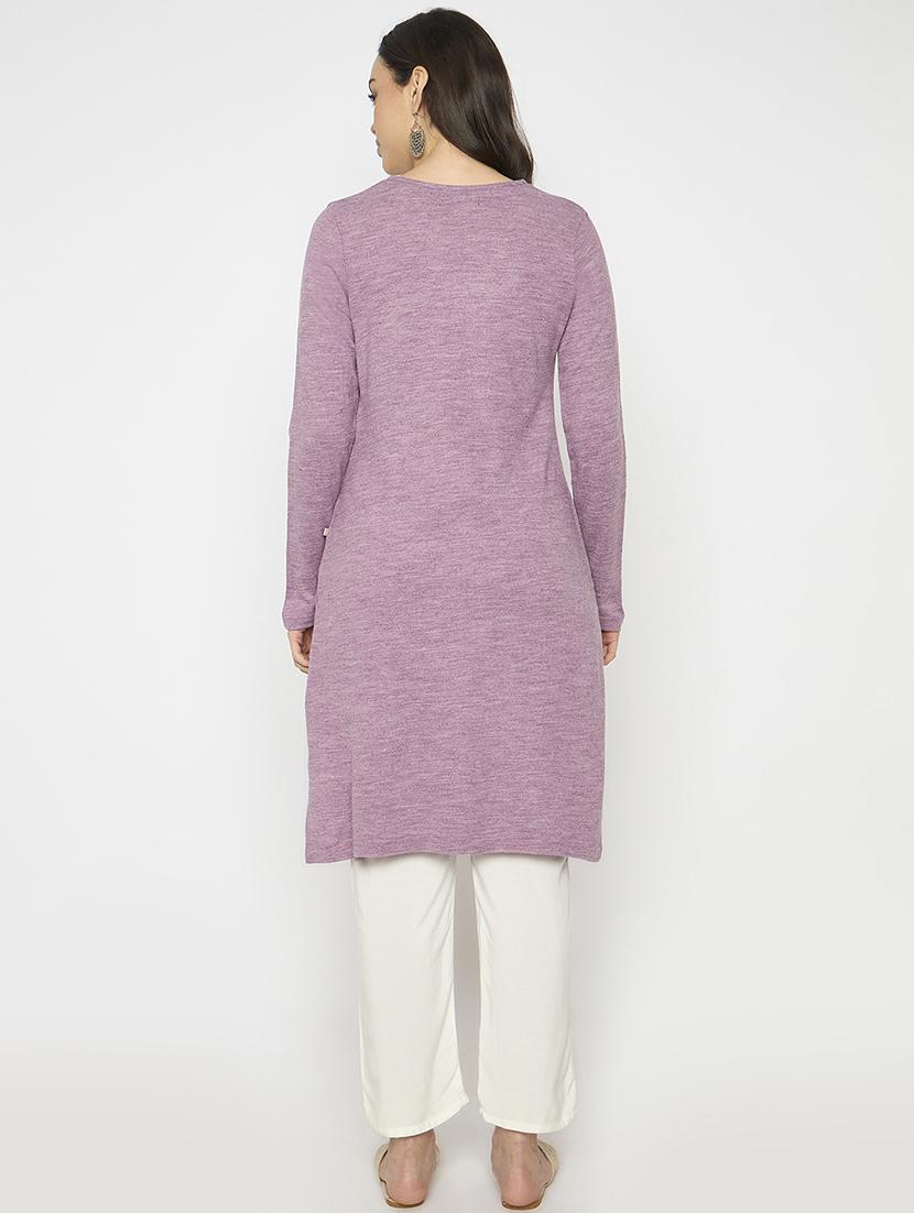 women embroidered long sleeves woolen kurta - 21724312 - Standard Image - 3