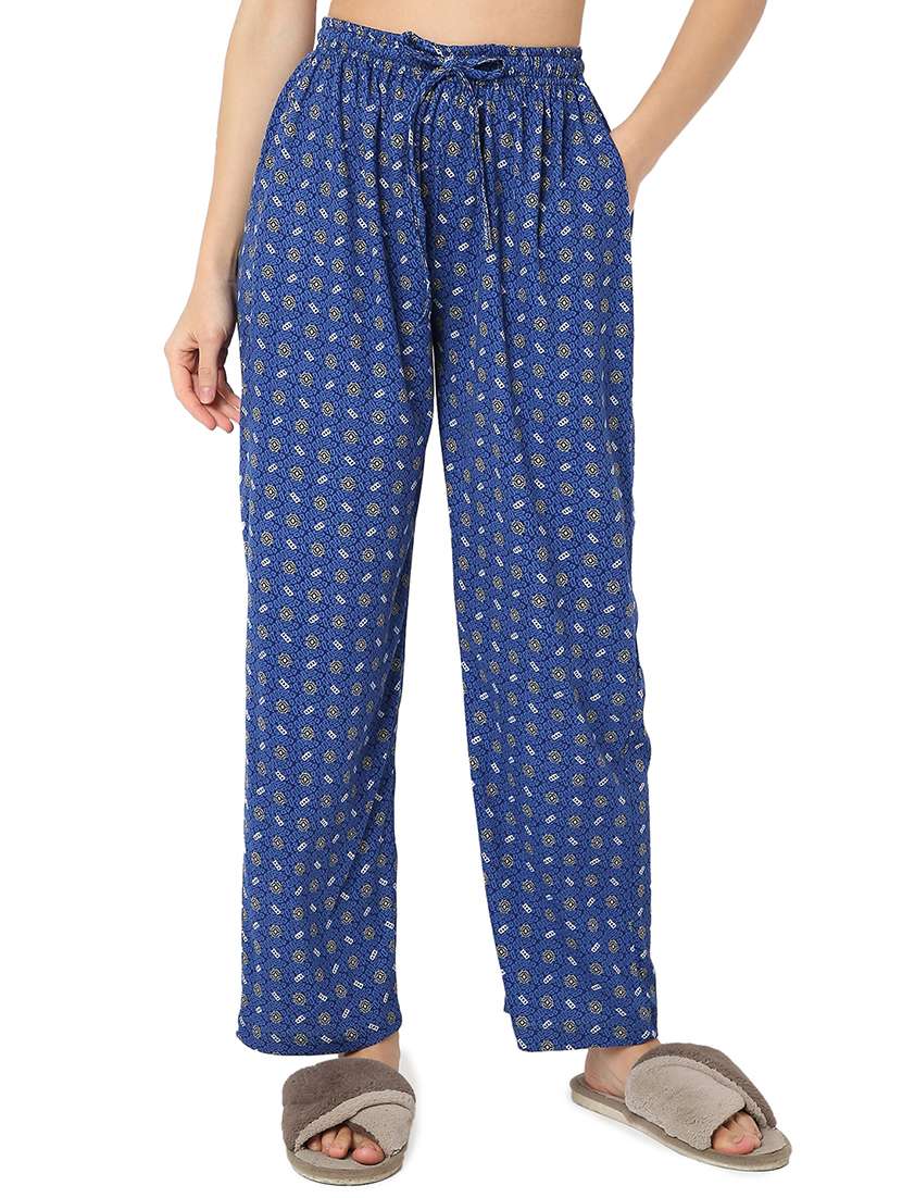 women printed high rise sleepwear pyjama