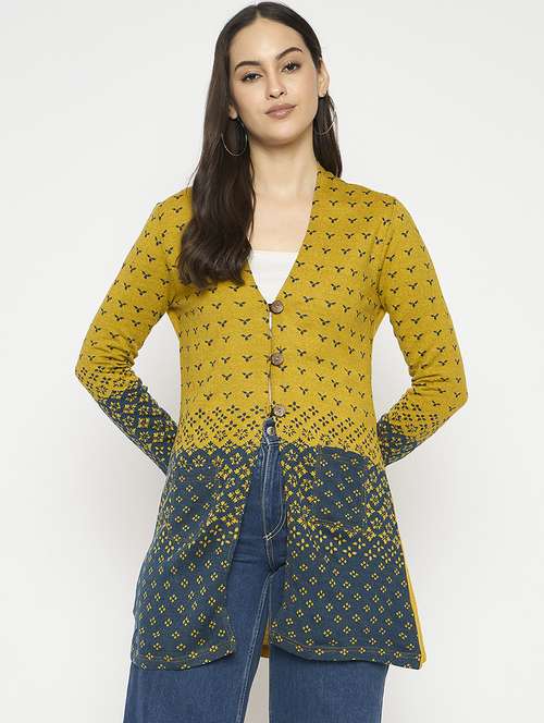 women long sleeves self design cardigan - 21724351 -  Standard Image - 0