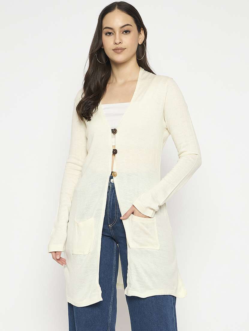 women acrylic long sleeve cardigan - 21724354 - Zoom Image - 0