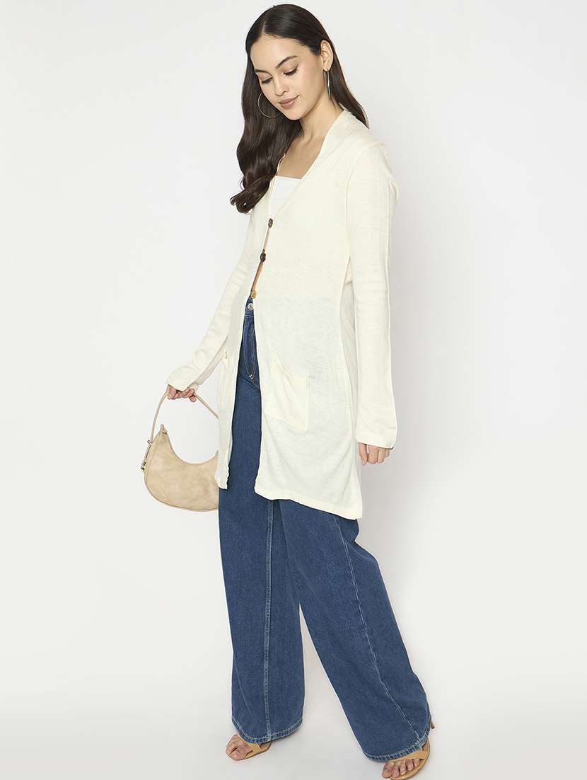 women acrylic long sleeve cardigan - 21724354 - Standard Image - 3