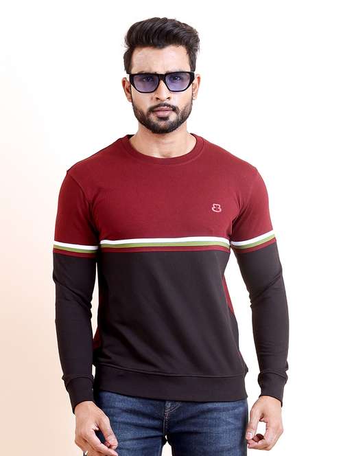men long sleeves color block sweatshirt - 21724380 -  Standard Image - 0
