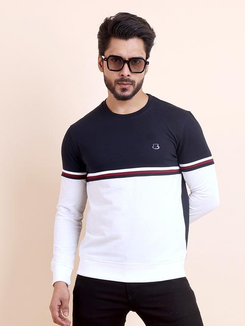 men long sleeves color block sweatshirt - 21724381 -  Standard Image - 0