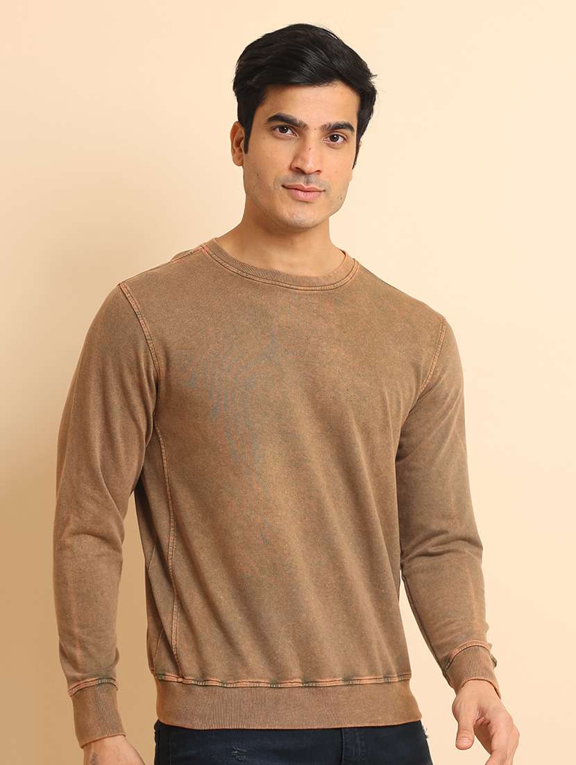 men long sleeves plain sweatshirt - 21724387 - Zoom Image - 0