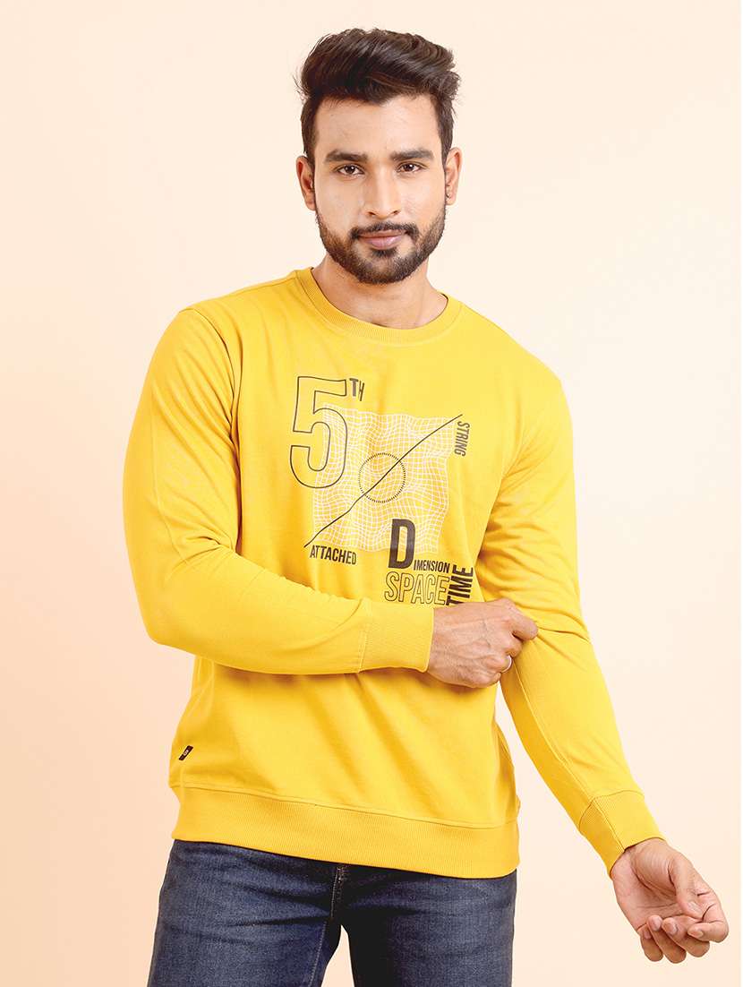 men long sleeves front print sweatshirt - 21724402 - Zoom Image - 0