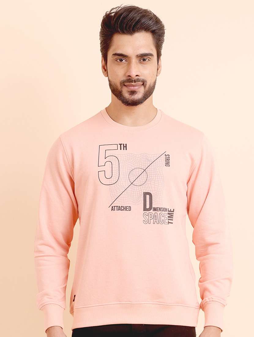 men long sleeves front print sweatshirt - 21724403 - Zoom Image - 0