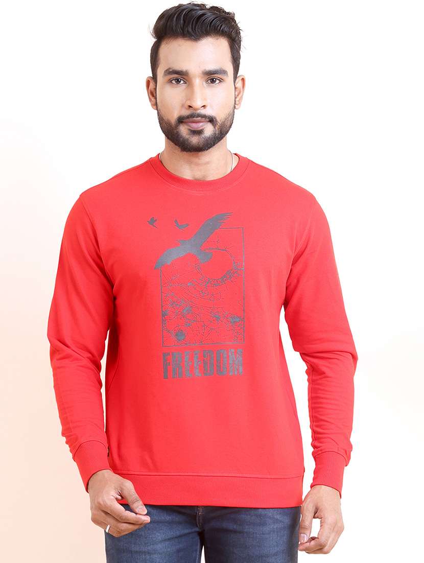 men long sleeves front print sweatshirt - 21724407 - Zoom Image - 0