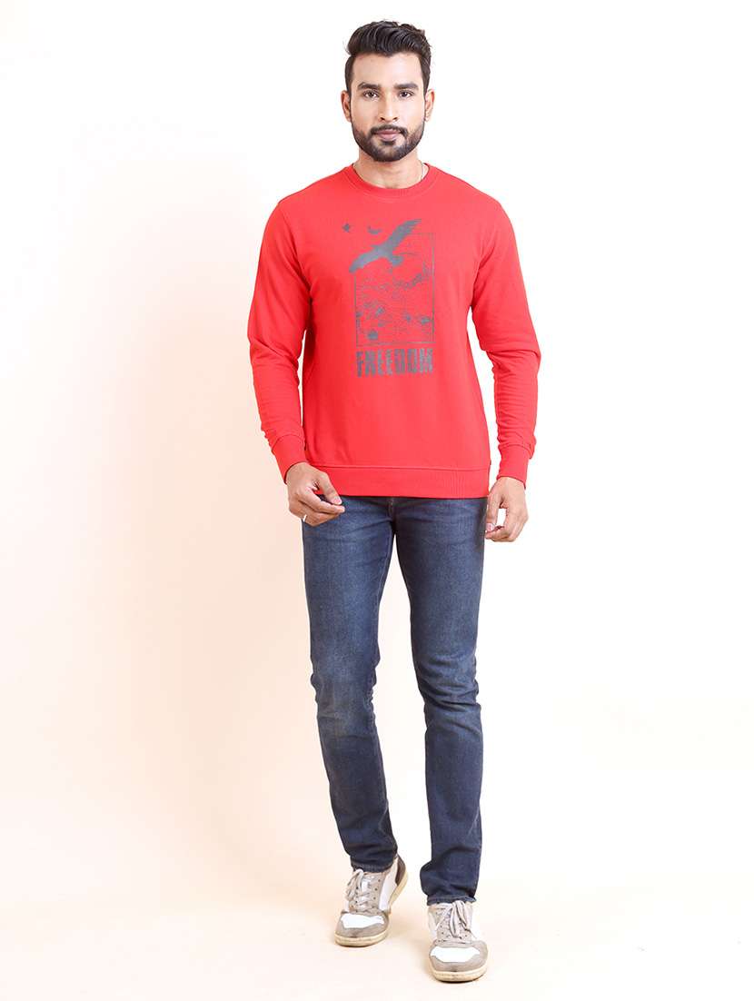 men long sleeves front print sweatshirt - 21724407 - Standard Image - 3