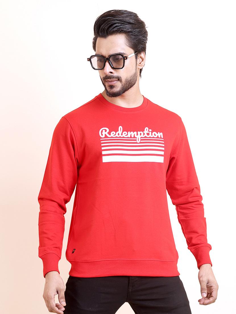 men long sleeves chest print sweatshirt - 21724422 -  Zoom Image - 0