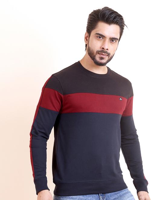 men long sleeves color block sweatshirt - 21724427 - Standard Image - 0