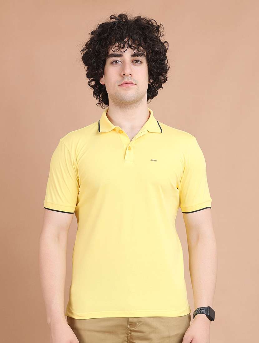 men solid short sleeve polo t-shirt - 21724467 - Zoom Image - 0