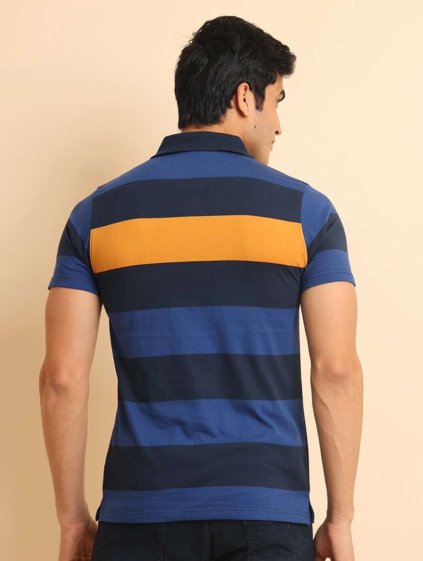 men short sleeves striped polo t-shirt - 21724522 - Standard Image - 3