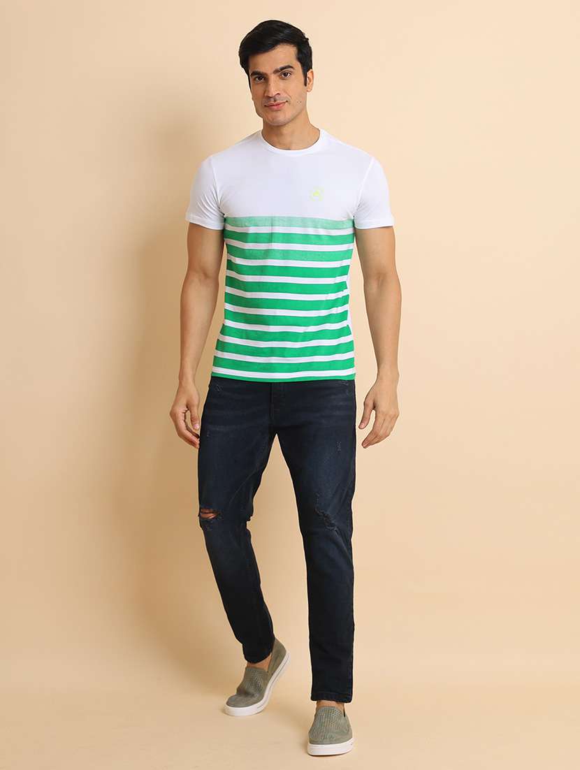 men short sleeves striped t-shirt