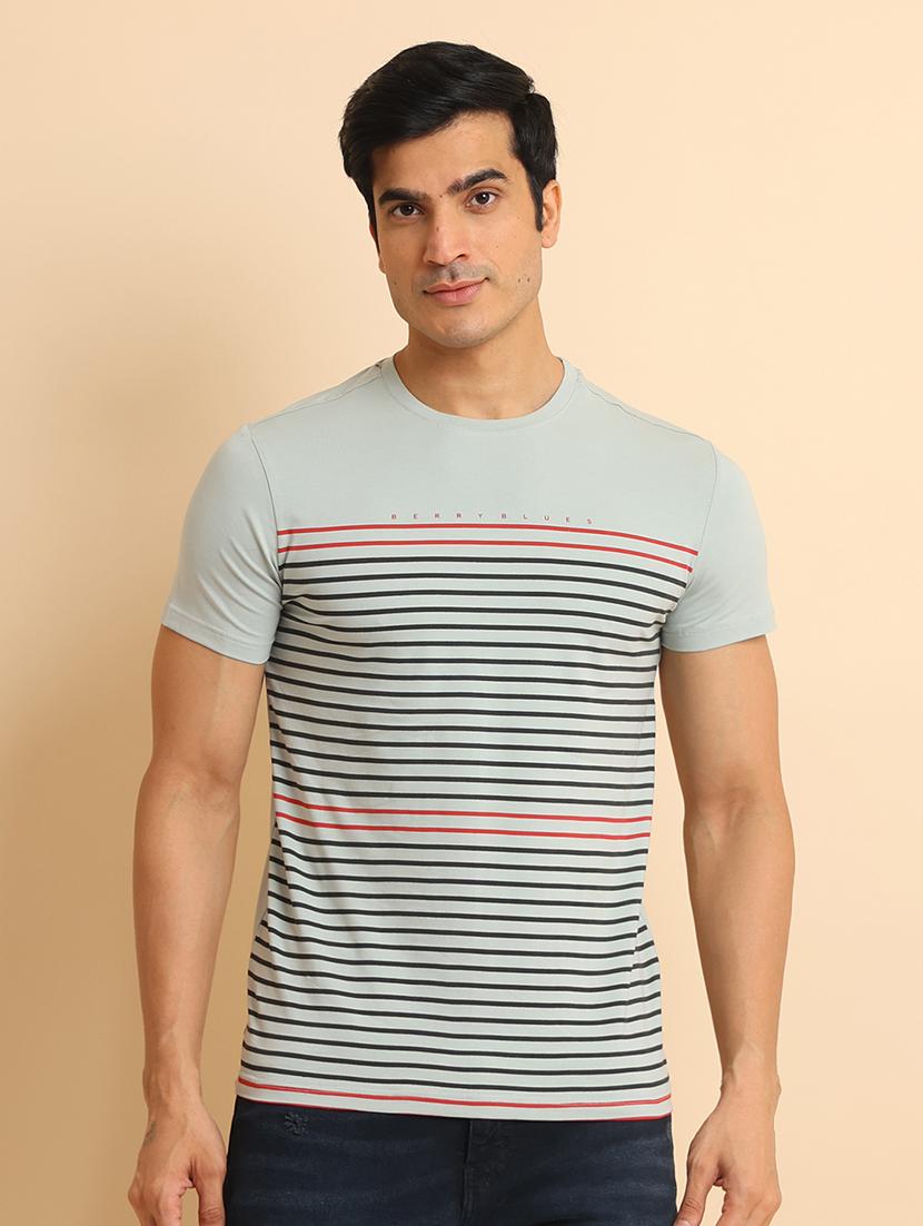 men short sleeves striped t-shirt