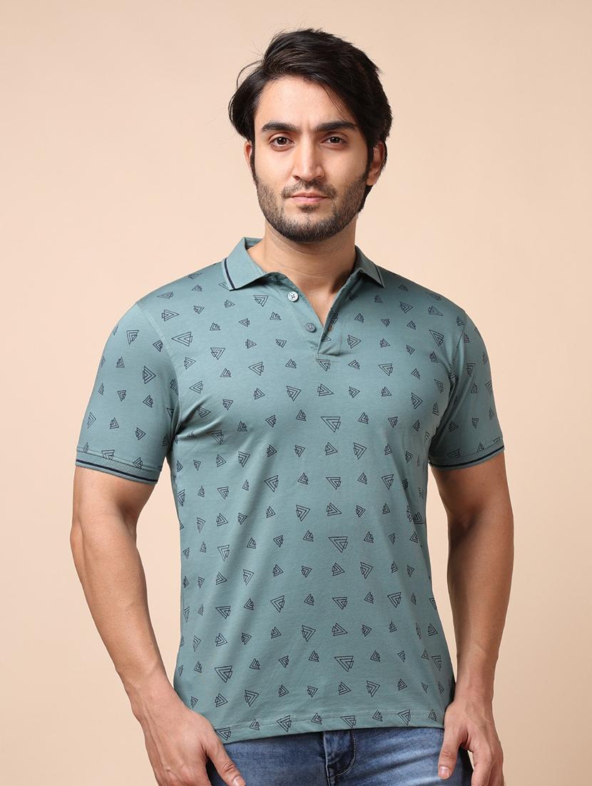 men short sleeves printed polo t-shirt