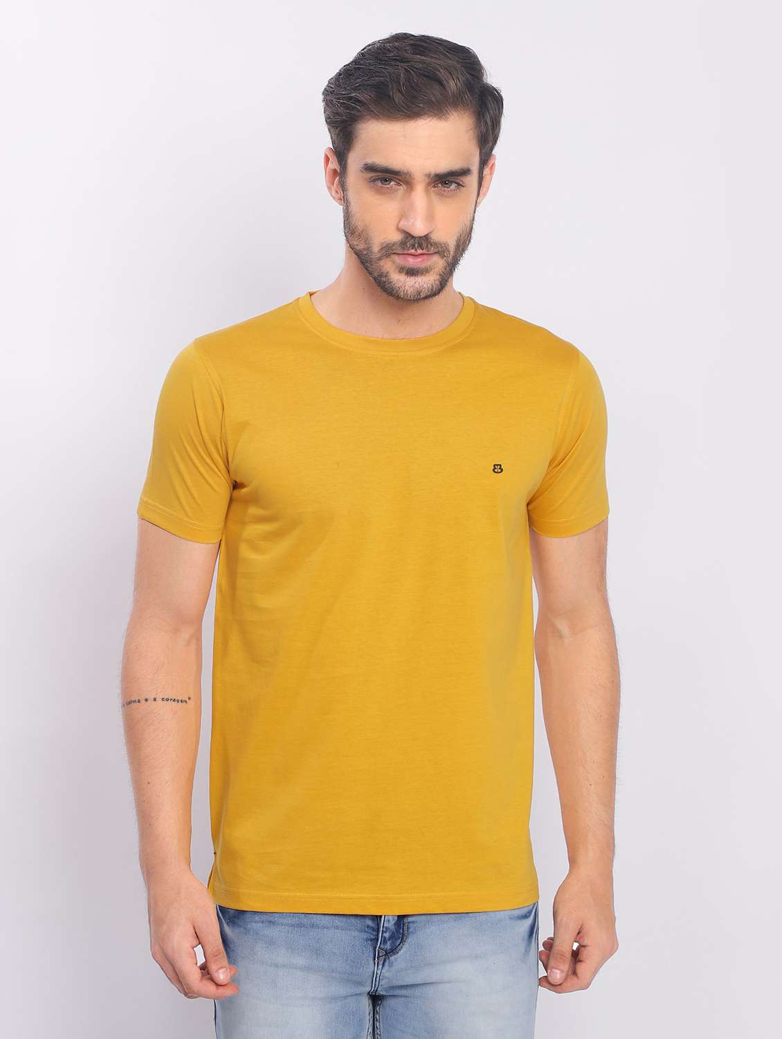 men short sleeves plain t-shirt