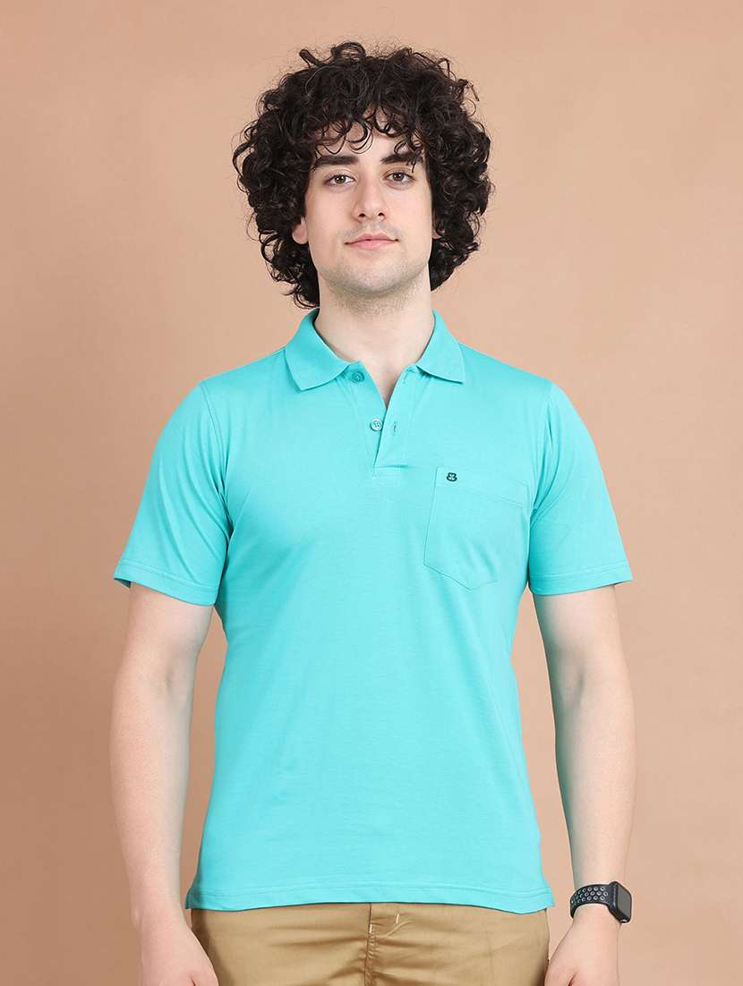 men short sleeves plain polo t-shirt