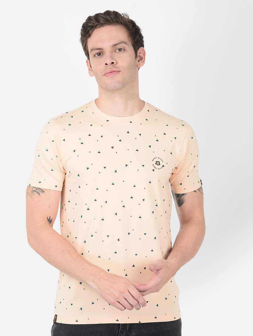 men printed short sleeves t-shirt